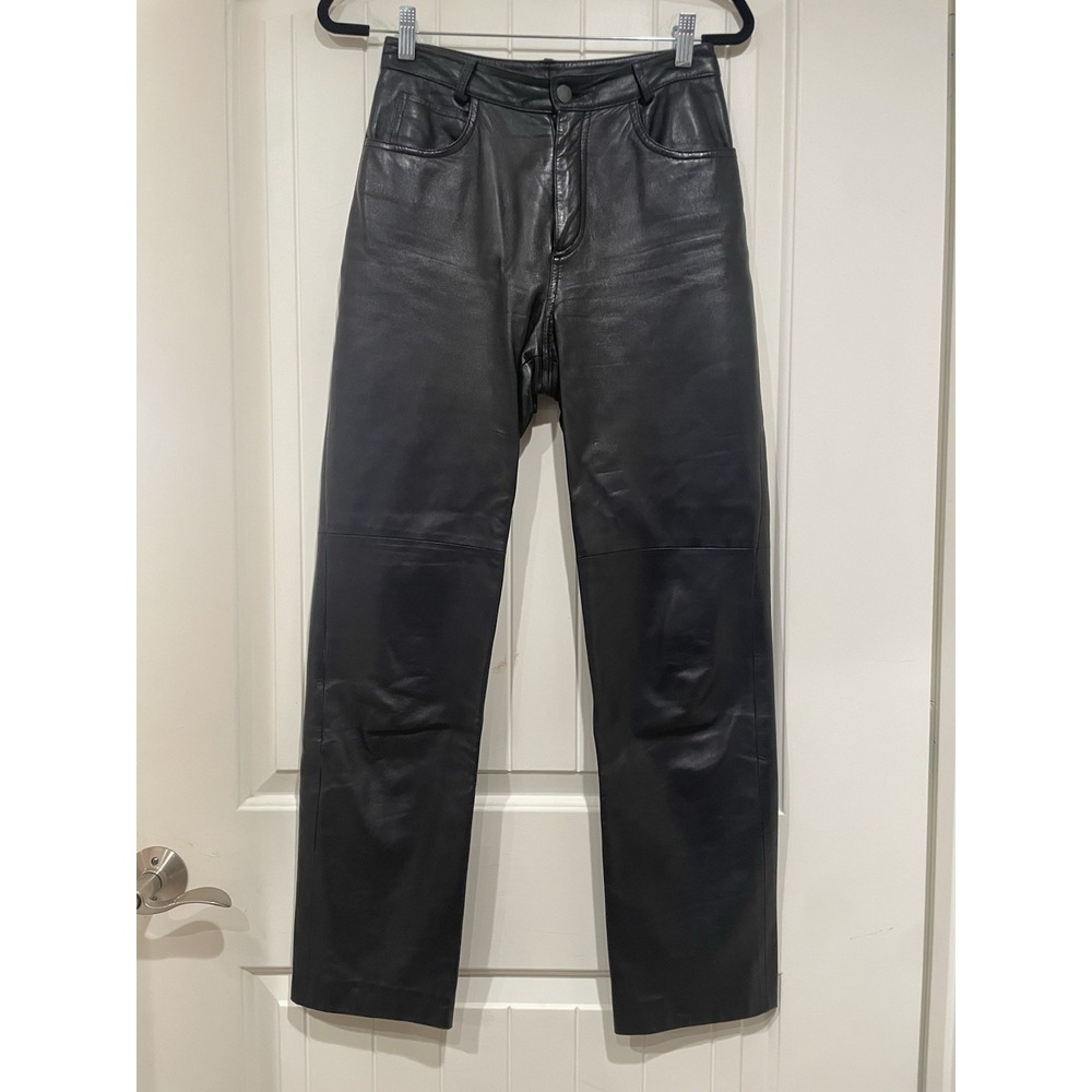 Vintage Michael Hoban North Beach Leather Pants Womens Size 4 Black